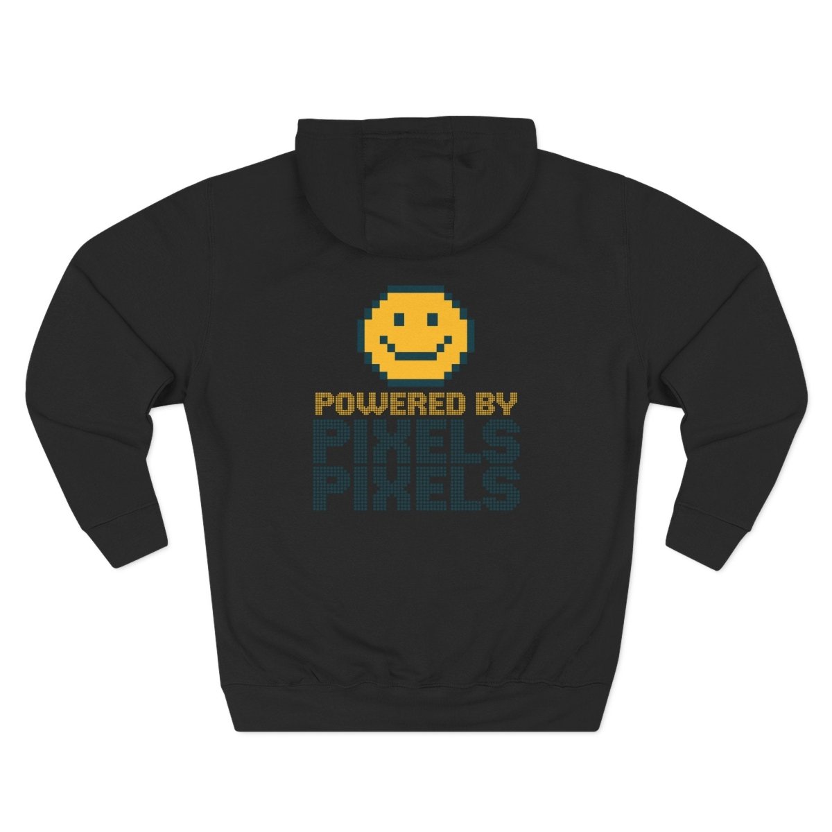 "Powered by Pixels" Cozy Gamer Hoodie | Three - Panel Fleece Sweatshirt, Pixel Art Apparel, Comfy Gaming Gift, Casual Streetwear, Unisex Hoodie - AI Tee Hero