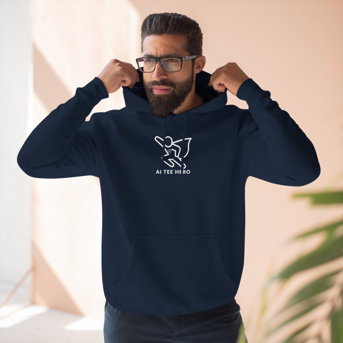 "Powered by Pixels" Cozy Gamer Hoodie | Three - Panel Fleece Sweatshirt, Pixel Art Apparel, Comfy Gaming Gift, Casual Streetwear, Unisex Hoodie - AI Tee Hero