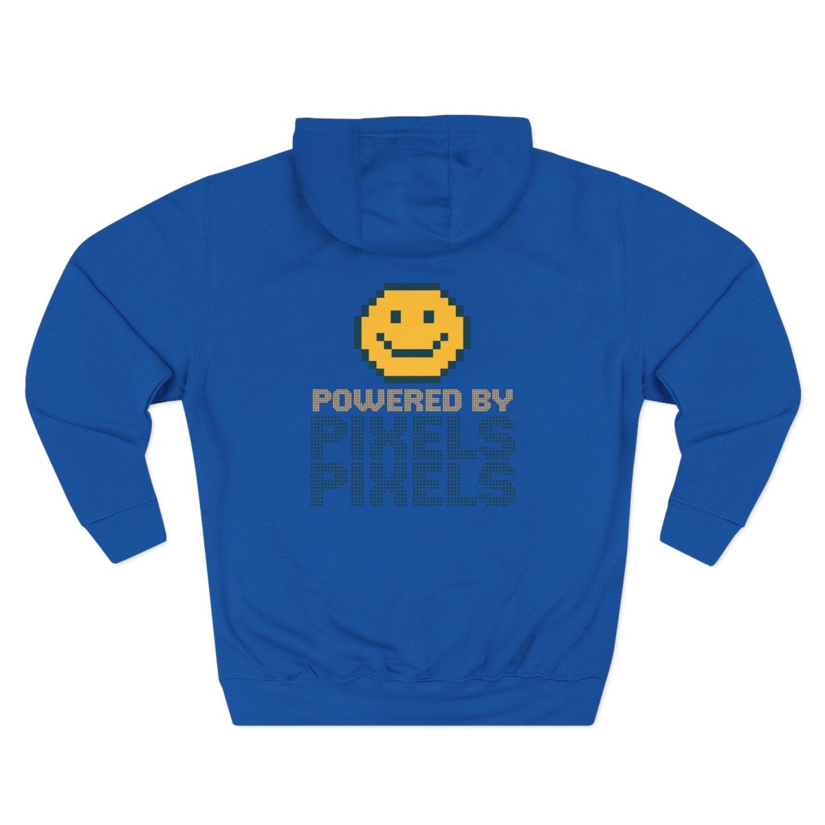 "Powered by Pixels" Cozy Gamer Hoodie | Three - Panel Fleece Sweatshirt, Pixel Art Apparel, Comfy Gaming Gift, Casual Streetwear, Unisex Hoodie - AI Tee Hero