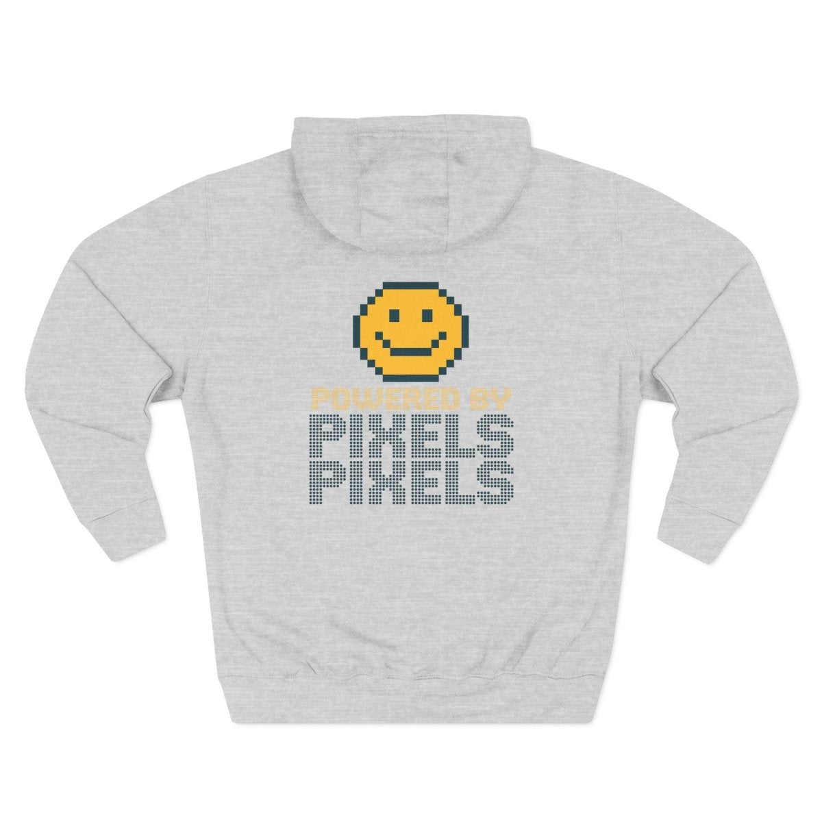 "Powered by Pixels" Cozy Gamer Hoodie | Three - Panel Fleece Sweatshirt, Pixel Art Apparel, Comfy Gaming Gift, Casual Streetwear, Unisex Hoodie - AI Tee Hero
