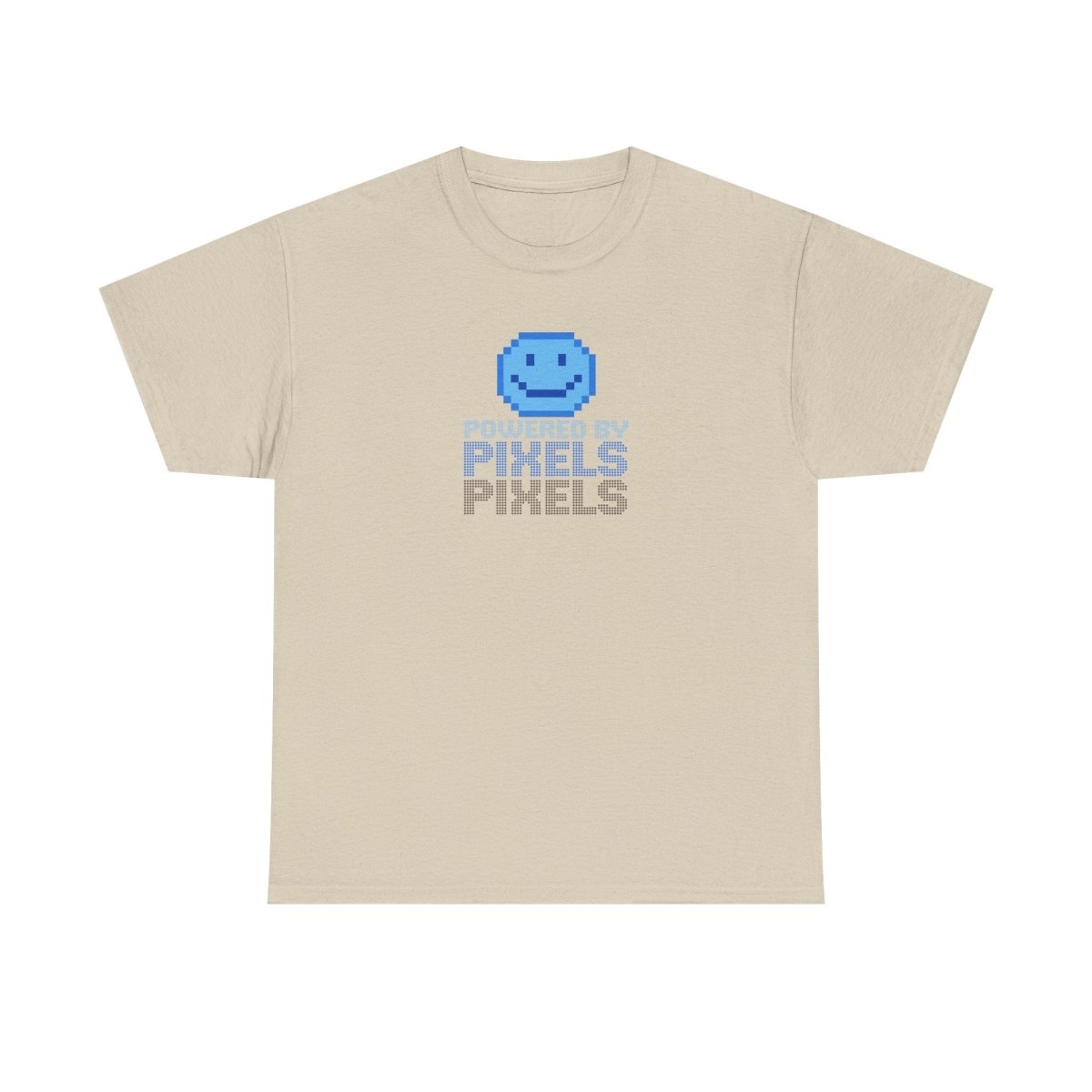 "Powered by Pixels" Unisex Tee: Retro Gamer Shirt, Cute Gaming Apparel, Gift for Gamers, Fun Graphic T-Shirt, Playful Pixelated Design CW - 1 Blue - AI Tee Hero