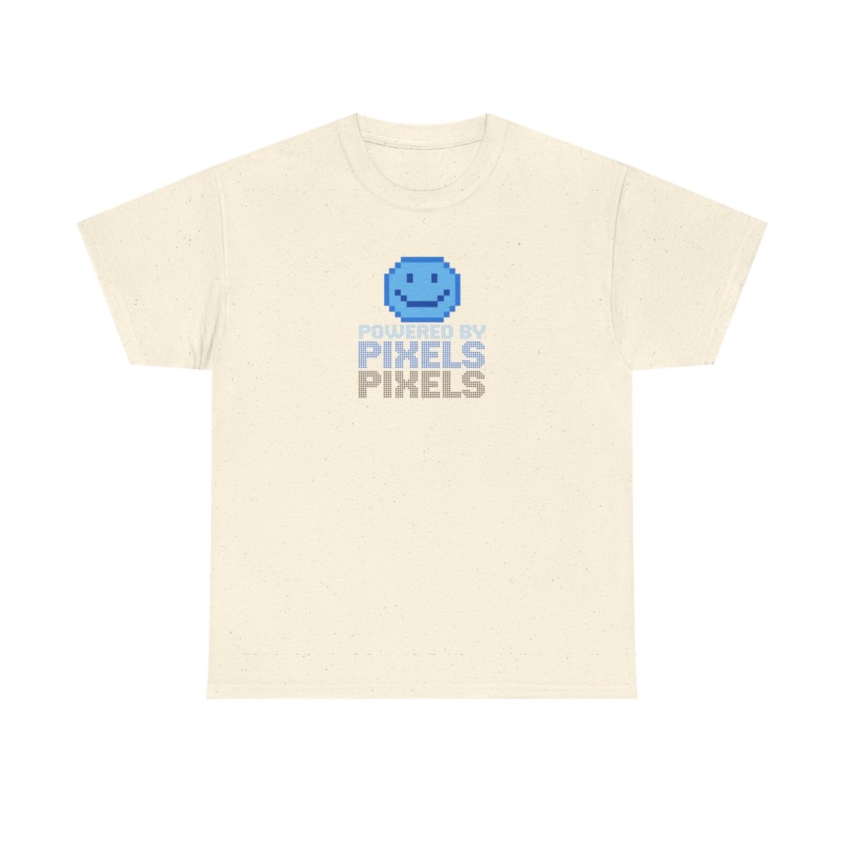 "Powered by Pixels" Unisex Tee: Retro Gamer Shirt, Cute Gaming Apparel, Gift for Gamers, Fun Graphic T-Shirt, Playful Pixelated Design CW - 1 Blue - AI Tee Hero