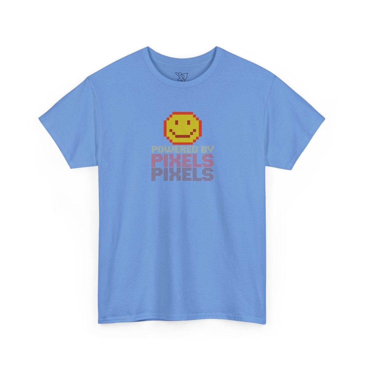"Powered by Pixels" Unisex Tee: Retro Gamer Shirt, Cute Gaming Apparel, Gift for Gamers, Fun Graphic T-Shirt, Playful Pixelated Design CW - 2 Yellow Orange - AI Tee Hero