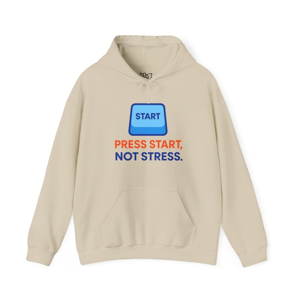 "Press Start, Not Stress" Unisex Hoodie - Comfortable Gaming Sweatshirt for Relaxation, Perfect for Stress Relief, Gifts, & Casual Wear - AI Tee Hero