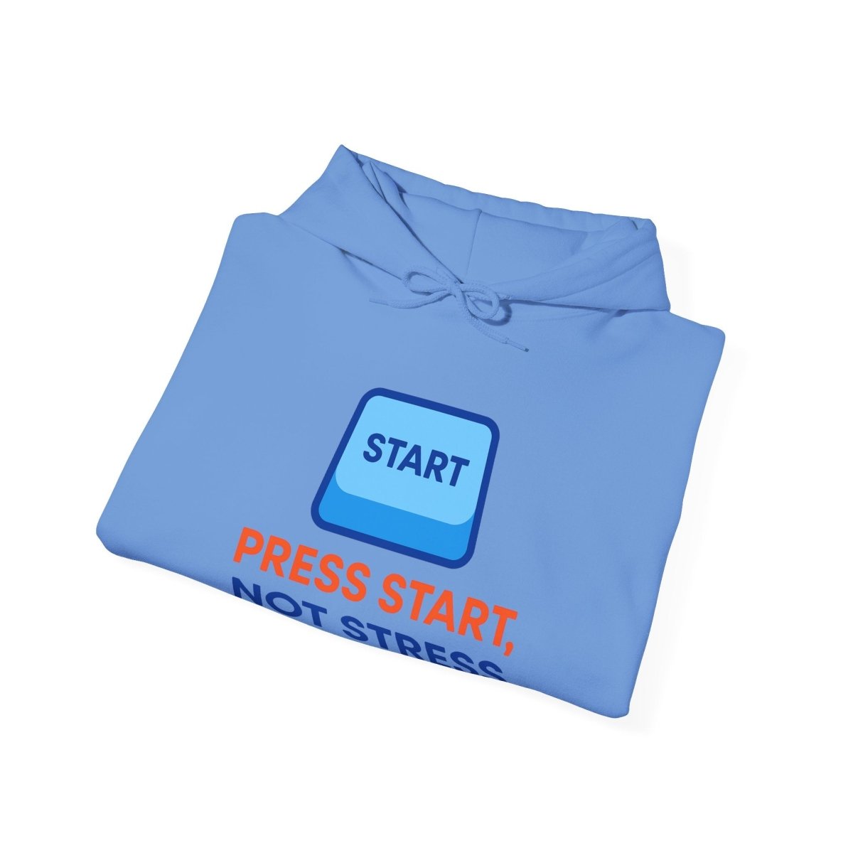 "Press Start, Not Stress" Unisex Hoodie - Comfortable Gaming Sweatshirt for Relaxation, Perfect for Stress Relief, Gifts, & Casual Wear - AI Tee Hero