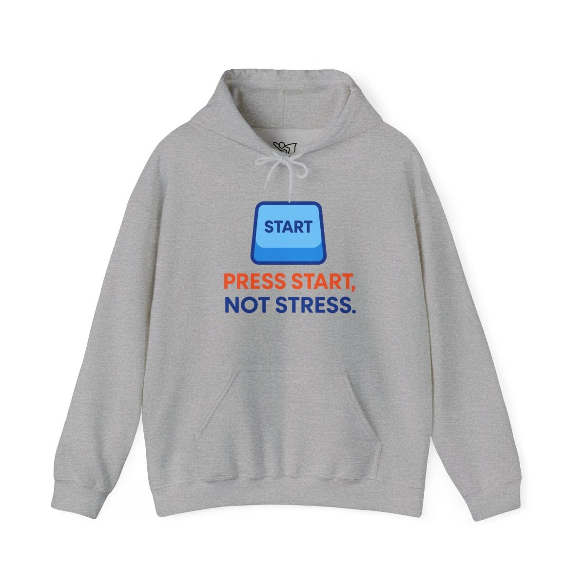 "Press Start, Not Stress" Unisex Hoodie - Comfortable Gaming Sweatshirt for Relaxation, Perfect for Stress Relief, Gifts, & Casual Wear - AI Tee Hero