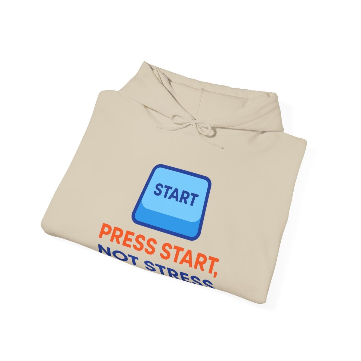 "Press Start, Not Stress" Unisex Hoodie - Comfortable Gaming Sweatshirt for Relaxation, Perfect for Stress Relief, Gifts, & Casual Wear - AI Tee Hero