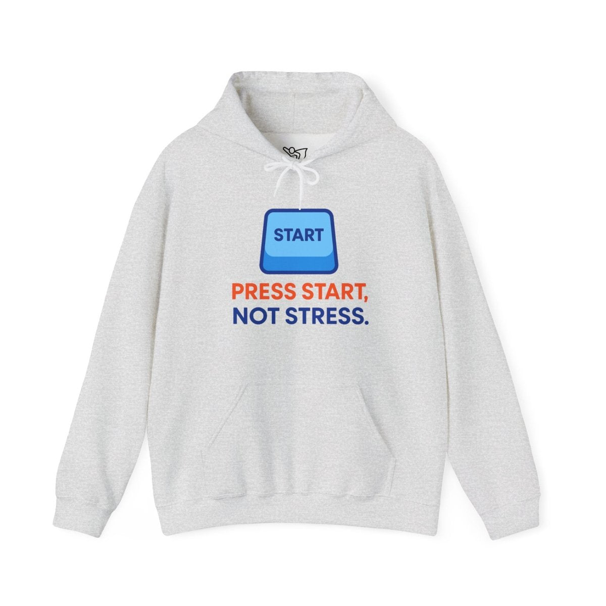 "Press Start, Not Stress" Unisex Hoodie - Comfortable Gaming Sweatshirt for Relaxation, Perfect for Stress Relief, Gifts, & Casual Wear - AI Tee Hero