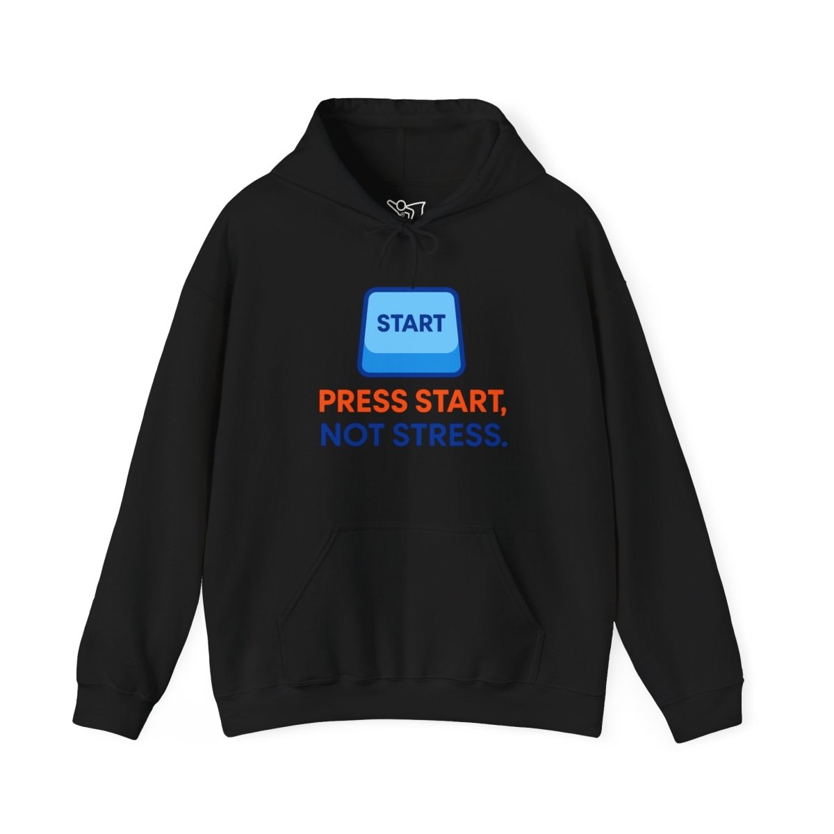 "Press Start, Not Stress" Unisex Hoodie - Comfortable Gaming Sweatshirt for Relaxation, Perfect for Stress Relief, Gifts, & Casual Wear - AI Tee Hero