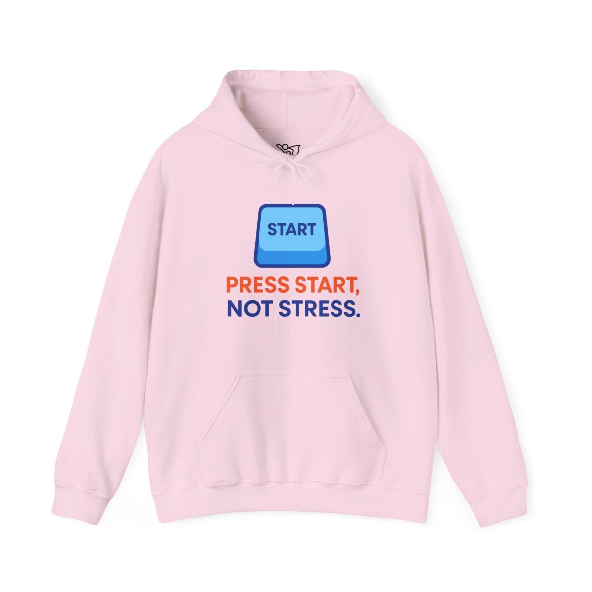 "Press Start, Not Stress" Unisex Hoodie - Comfortable Gaming Sweatshirt for Relaxation, Perfect for Stress Relief, Gifts, & Casual Wear - AI Tee Hero