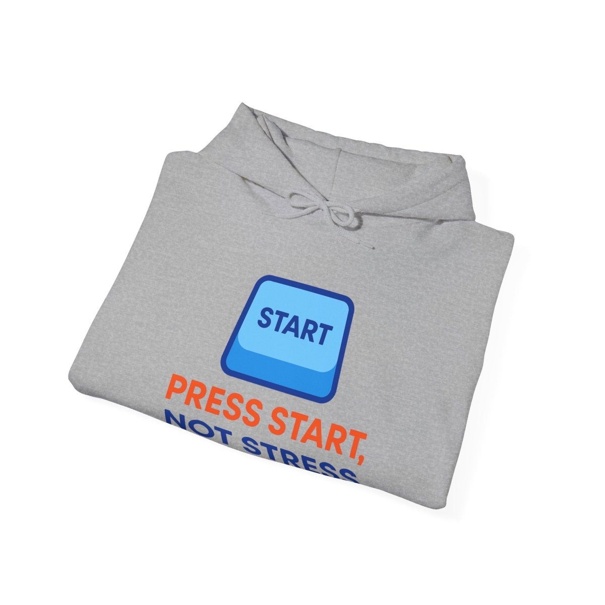 "Press Start, Not Stress" Unisex Hoodie - Comfortable Gaming Sweatshirt for Relaxation, Perfect for Stress Relief, Gifts, & Casual Wear - AI Tee Hero