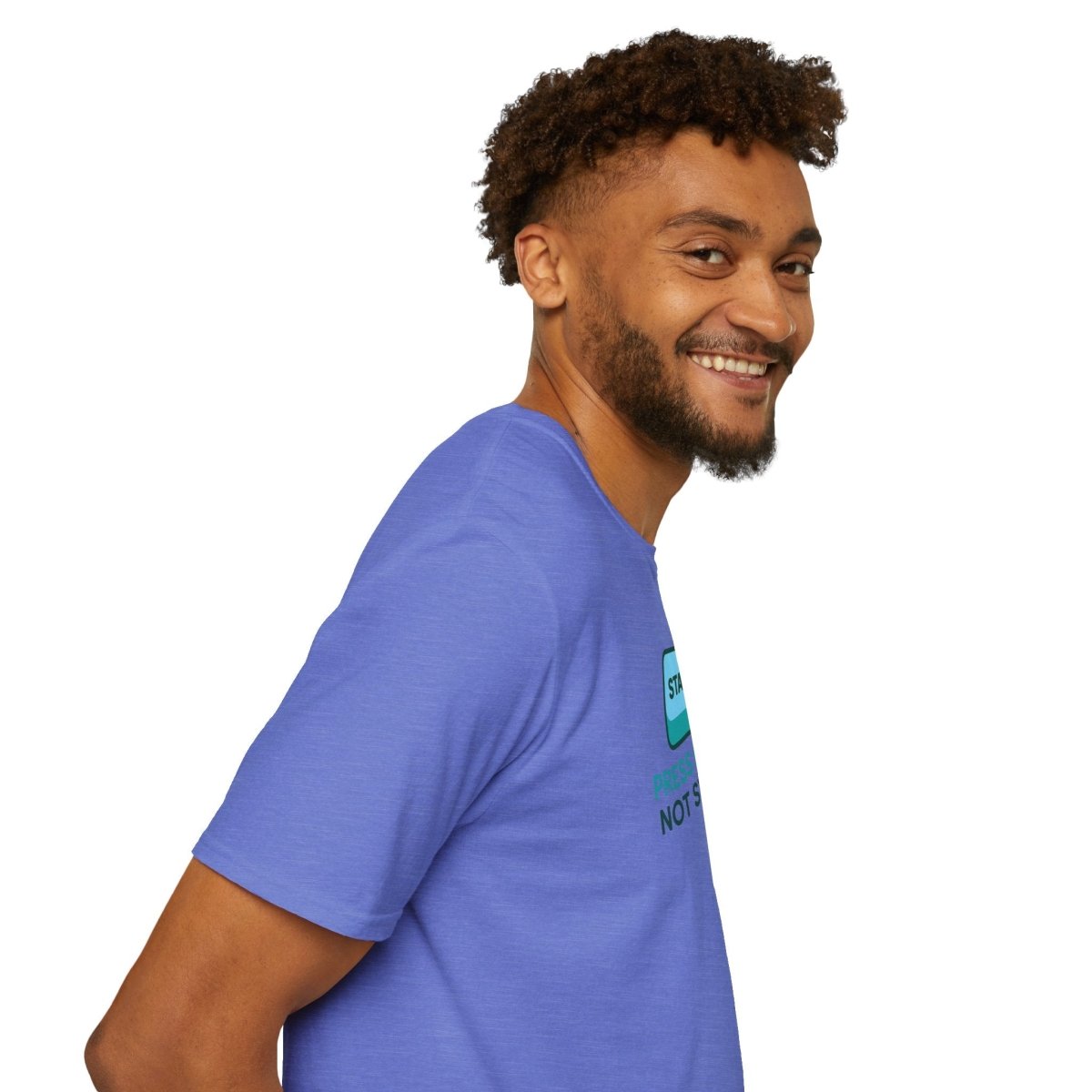 "Press Start, Not Stress" Unisex T-Shirt - Relaxed Fit Gaming Tee, Gift for Gamers, Fun Stress Relief Shirt, Casual Everyday Wear CW - 2 Teal - AI Tee Hero