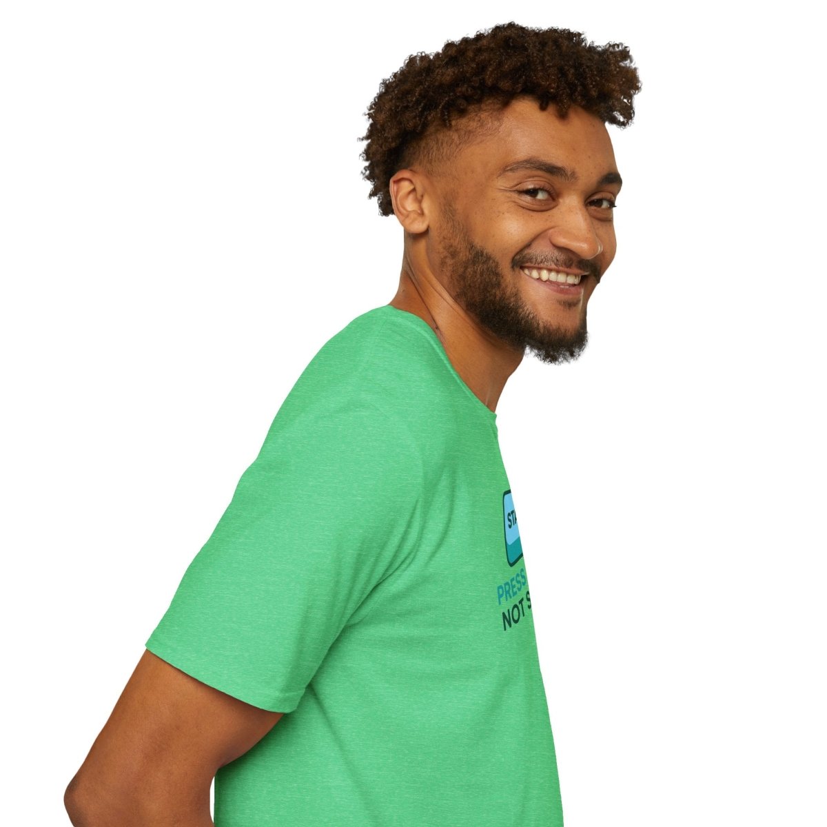 "Press Start, Not Stress" Unisex T-Shirt - Relaxed Fit Gaming Tee, Gift for Gamers, Fun Stress Relief Shirt, Casual Everyday Wear CW - 2 Teal - AI Tee Hero