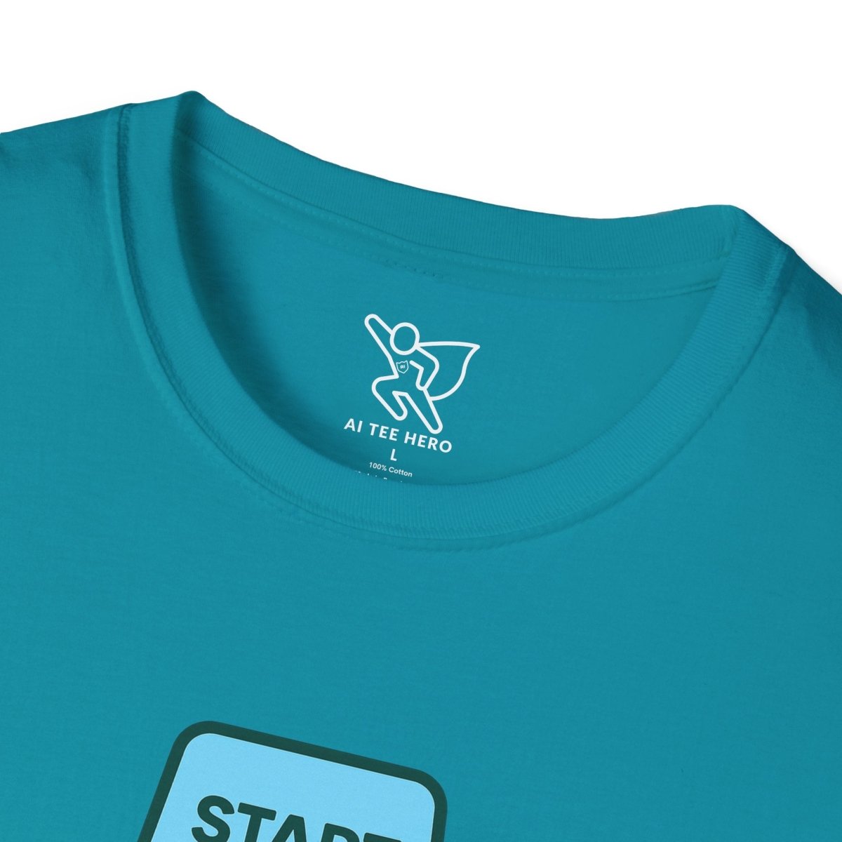 "Press Start, Not Stress" Unisex T-Shirt - Relaxed Fit Gaming Tee, Gift for Gamers, Fun Stress Relief Shirt, Casual Everyday Wear CW - 2 Teal - AI Tee Hero