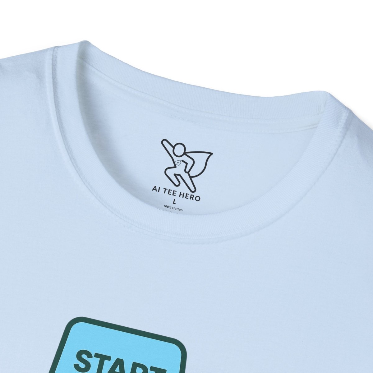 "Press Start, Not Stress" Unisex T-Shirt - Relaxed Fit Gaming Tee, Gift for Gamers, Fun Stress Relief Shirt, Casual Everyday Wear CW - 2 Teal - AI Tee Hero