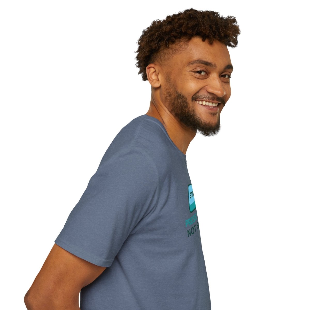 "Press Start, Not Stress" Unisex T-Shirt - Relaxed Fit Gaming Tee, Gift for Gamers, Fun Stress Relief Shirt, Casual Everyday Wear CW - 2 Teal - AI Tee Hero