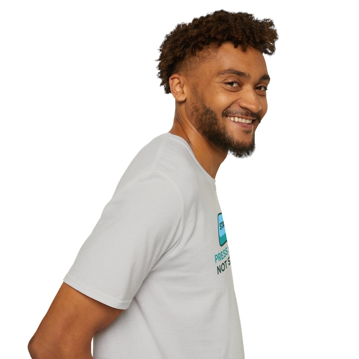 "Press Start, Not Stress" Unisex T-Shirt - Relaxed Fit Gaming Tee, Gift for Gamers, Fun Stress Relief Shirt, Casual Everyday Wear CW - 2 Teal - AI Tee Hero