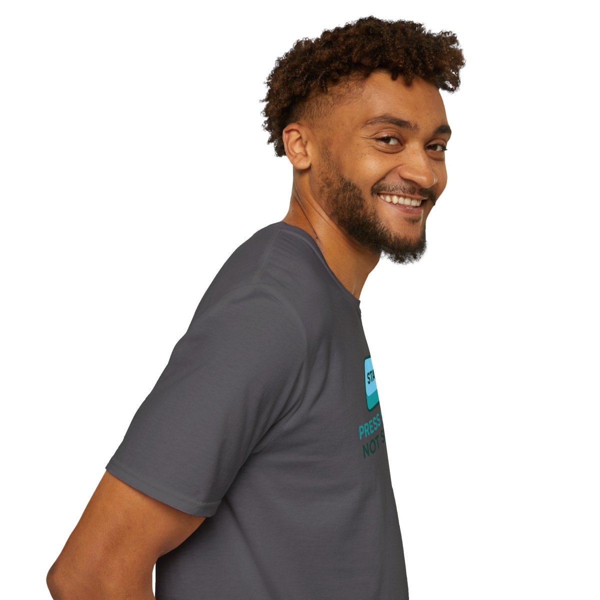 "Press Start, Not Stress" Unisex T-Shirt - Relaxed Fit Gaming Tee, Gift for Gamers, Fun Stress Relief Shirt, Casual Everyday Wear CW - 2 Teal - AI Tee Hero