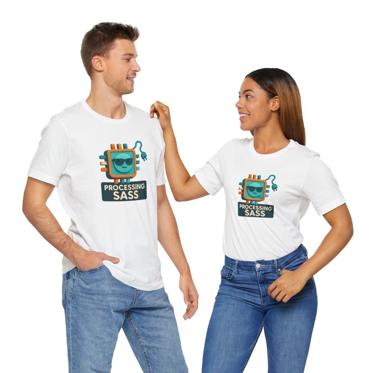 "Processing Sass" Graphic T-Shirt for Geeky Friends, Funny Gift, Casual Wear, Programmer Humor - AI Tee Hero