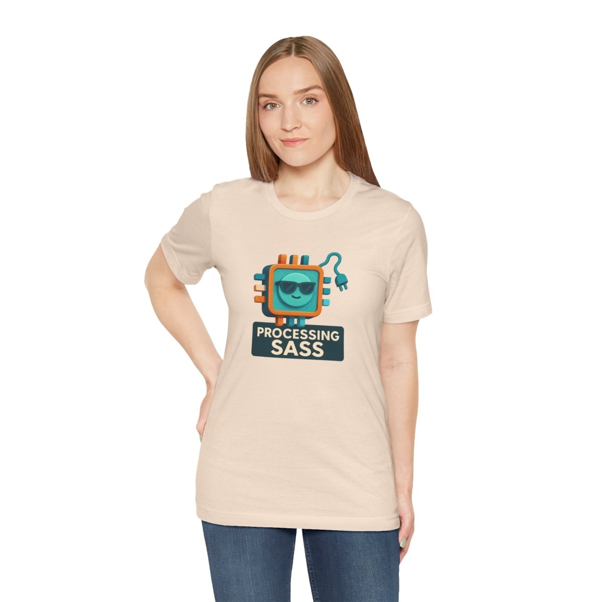 "Processing Sass" Graphic T-Shirt for Geeky Friends, Funny Gift, Casual Wear, Programmer Humor - AI Tee Hero