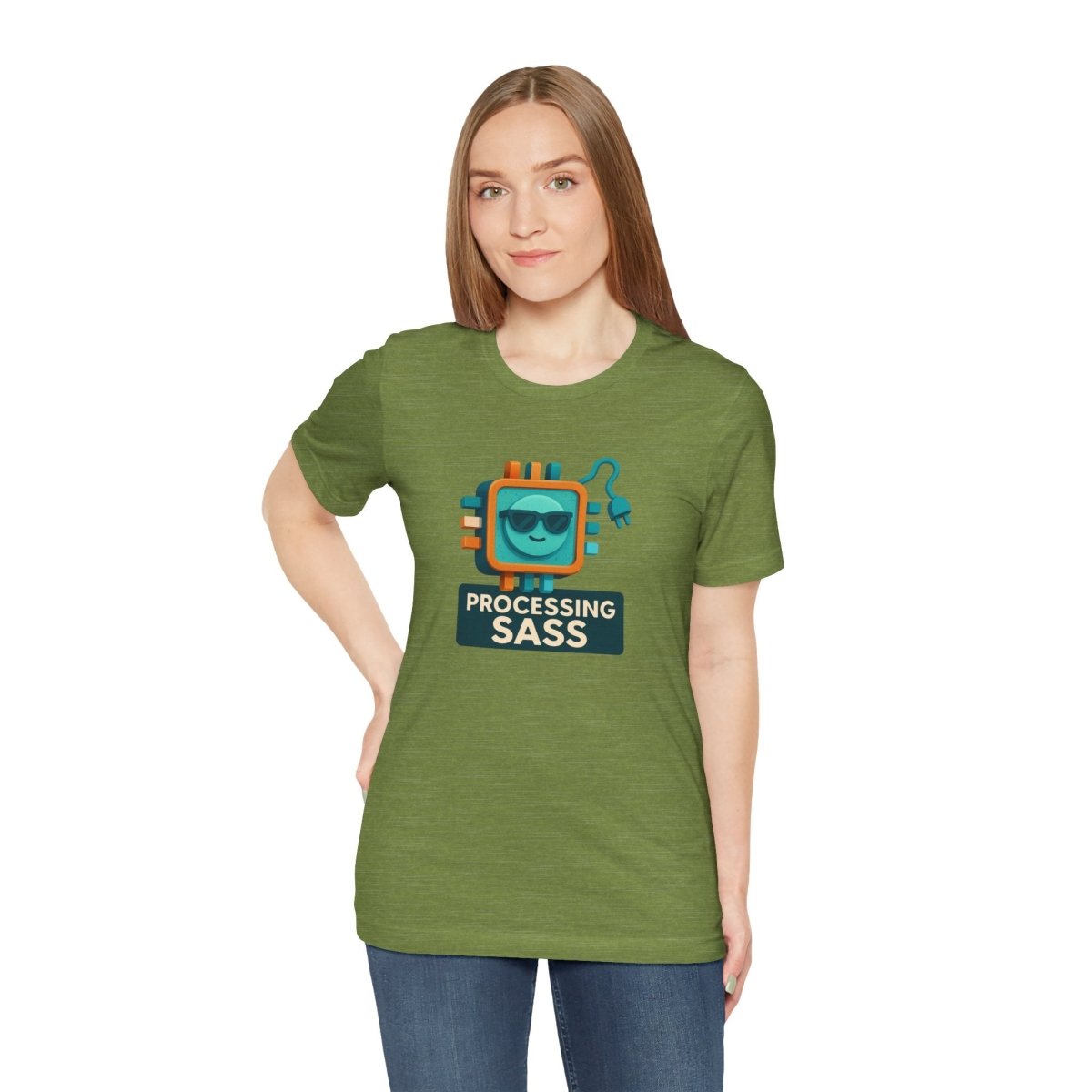 "Processing Sass" Graphic T-Shirt for Geeky Friends, Funny Gift, Casual Wear, Programmer Humor - AI Tee Hero