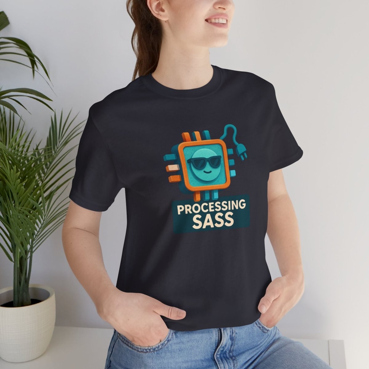 "Processing Sass" Graphic T-Shirt for Geeky Friends, Funny Gift, Casual Wear, Programmer Humor - AI Tee Hero