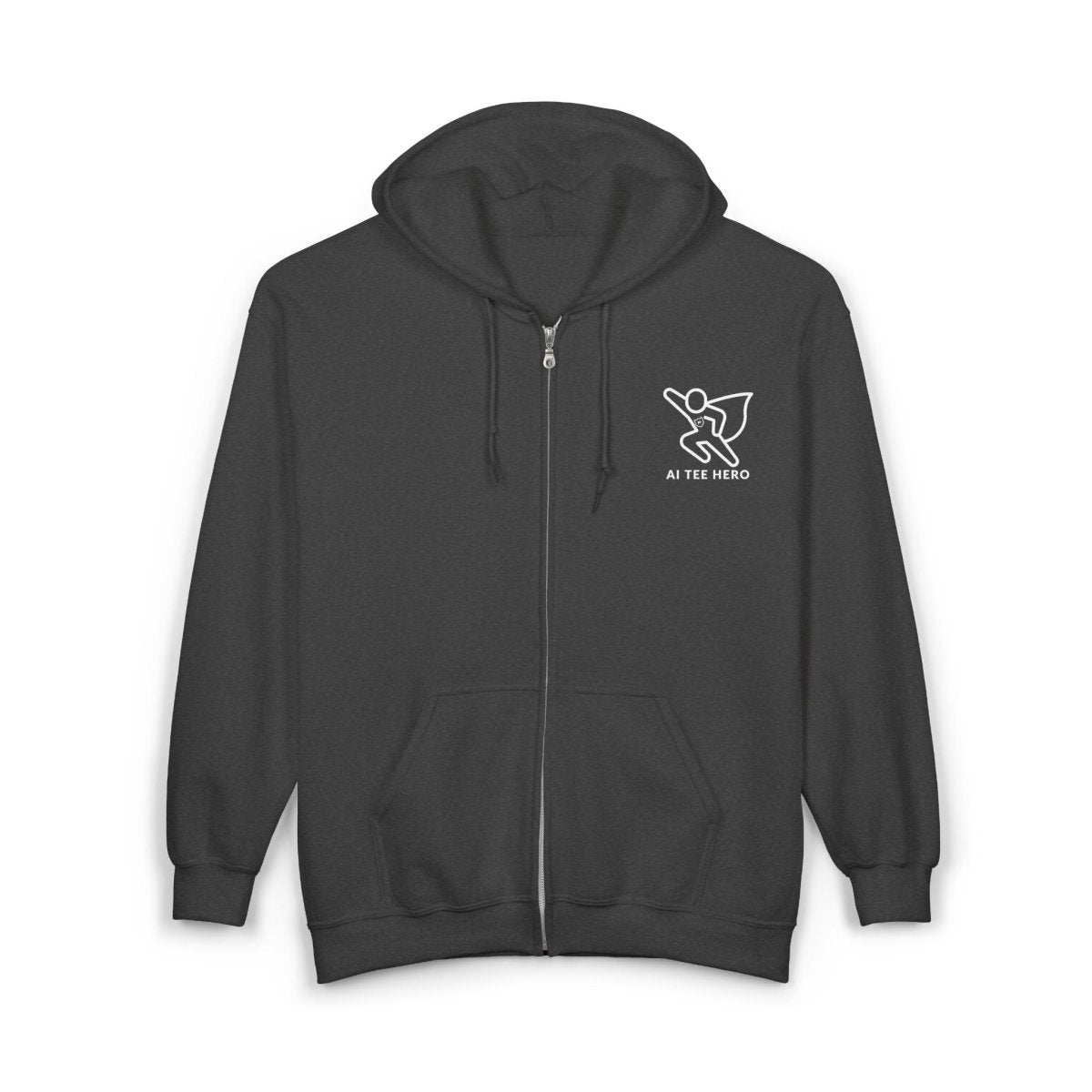 "Processing Sass" Stylish Unisex Zip Hoodie for Everyday Comfort, Casual Wear, Gift for Him or Her, Cozy Layer for Any Occasion, Perfect for All Seasons - AI Tee Hero