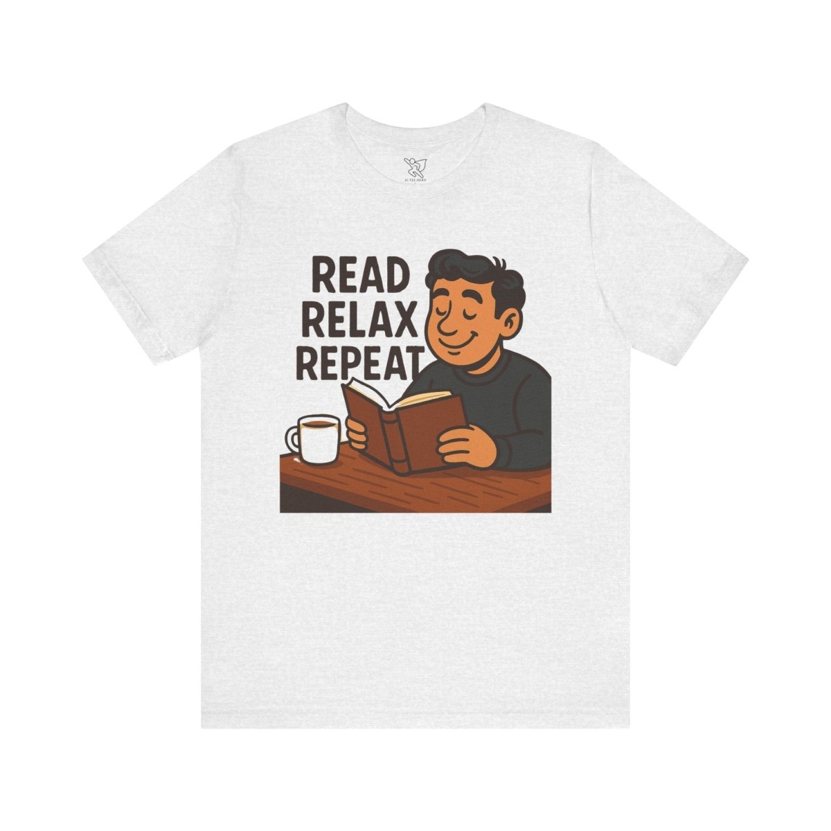 "Read. Relax. Repeat." Cozy Reading Shirt, Book Lover Gift, Unisex Casual Tee, Perfect for Book Clubs, Relaxing Days - MINDSet Collection - AI Tee Hero