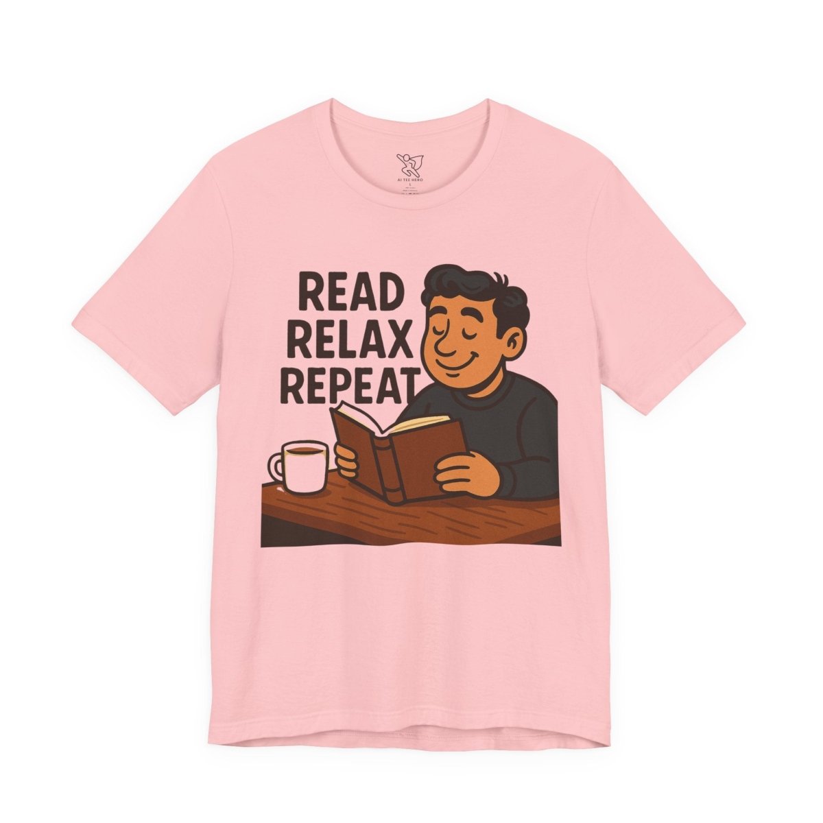 "Read. Relax. Repeat." Cozy Reading Shirt, Book Lover Gift, Unisex Casual Tee, Perfect for Book Clubs, Relaxing Days - MINDSet Collection - AI Tee Hero