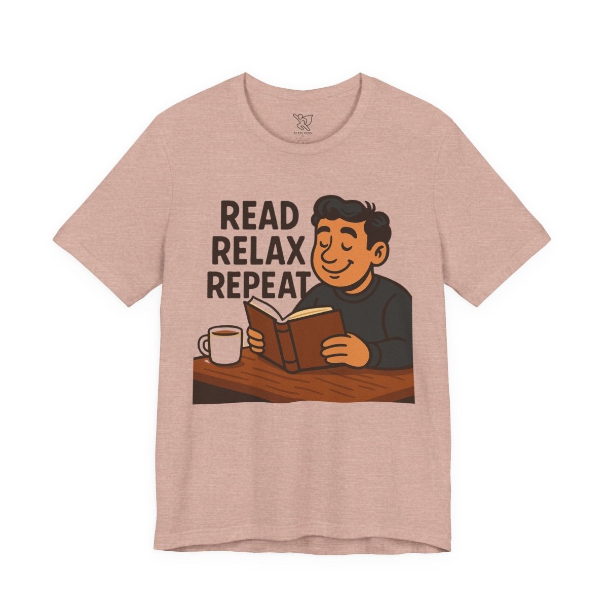 "Read. Relax. Repeat." Cozy Reading Shirt, Book Lover Gift, Unisex Casual Tee, Perfect for Book Clubs, Relaxing Days - MINDSet Collection - AI Tee Hero
