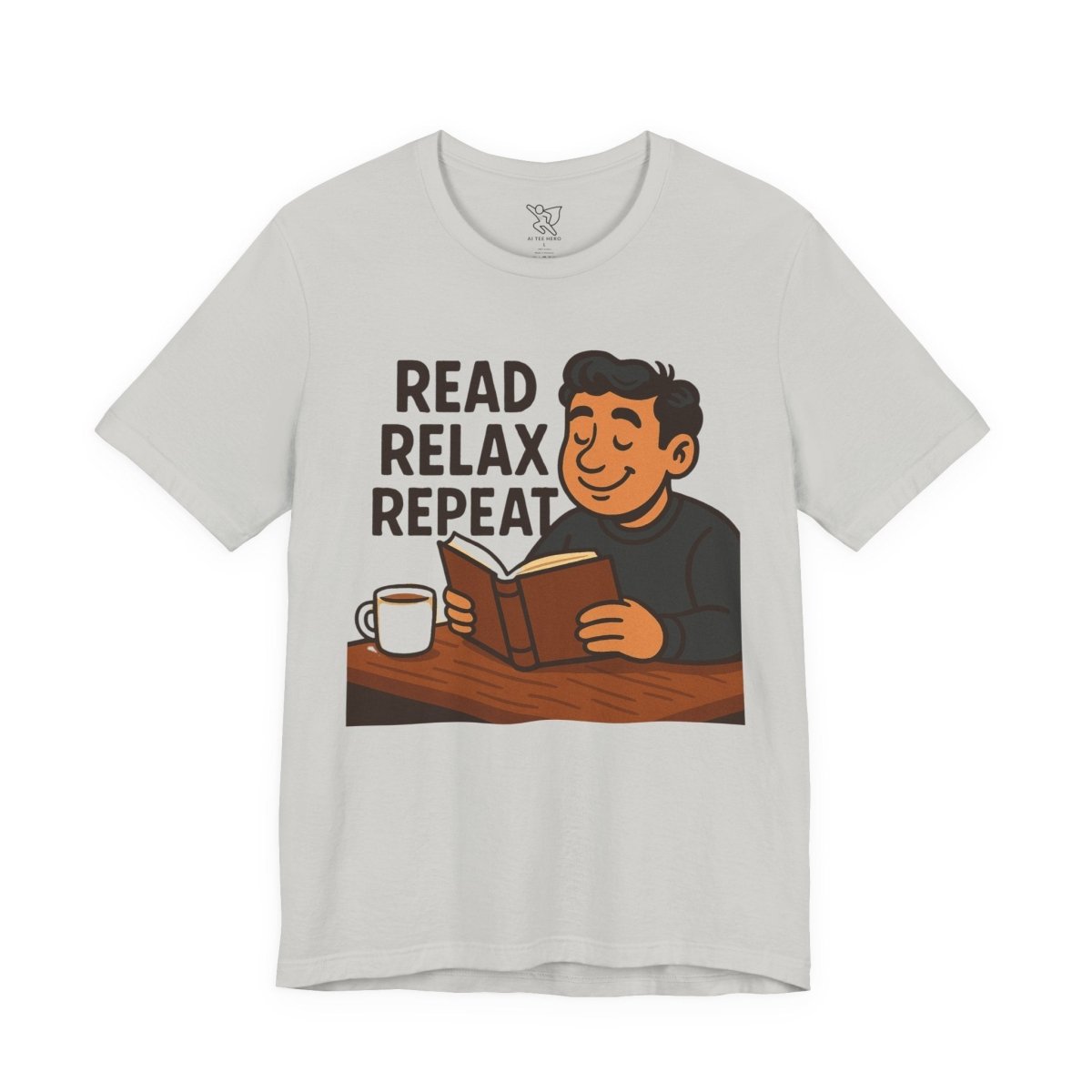 "Read. Relax. Repeat." Cozy Reading Shirt, Book Lover Gift, Unisex Casual Tee, Perfect for Book Clubs, Relaxing Days - MINDSet Collection - AI Tee Hero