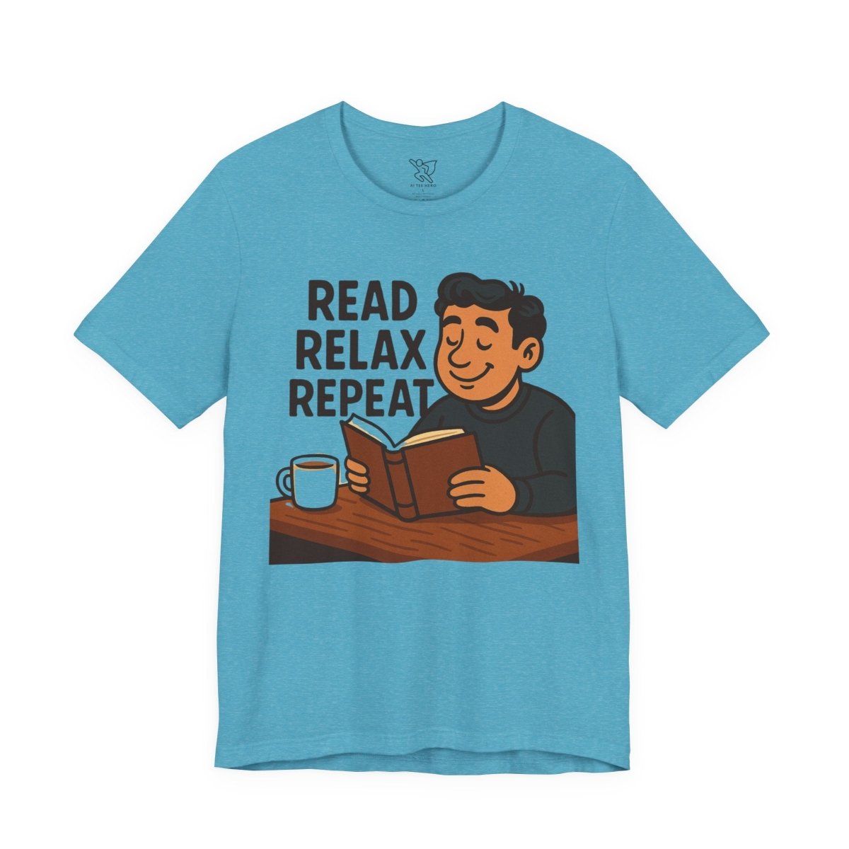 "Read. Relax. Repeat." Cozy Reading Shirt, Book Lover Gift, Unisex Casual Tee, Perfect for Book Clubs, Relaxing Days - MINDSet Collection - AI Tee Hero
