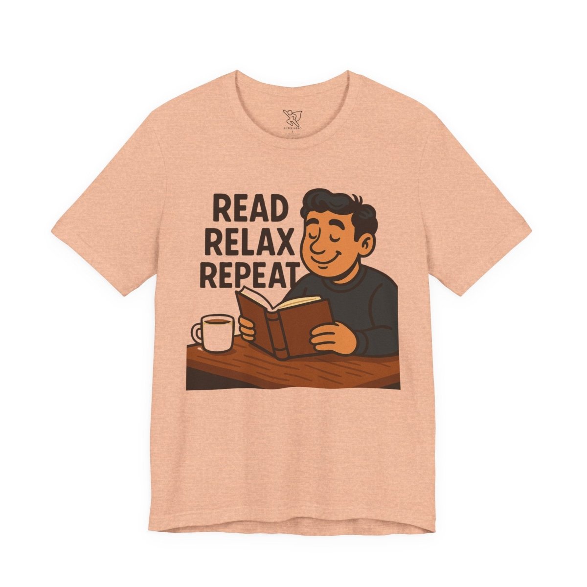 "Read. Relax. Repeat." Cozy Reading Shirt, Book Lover Gift, Unisex Casual Tee, Perfect for Book Clubs, Relaxing Days - MINDSet Collection - AI Tee Hero