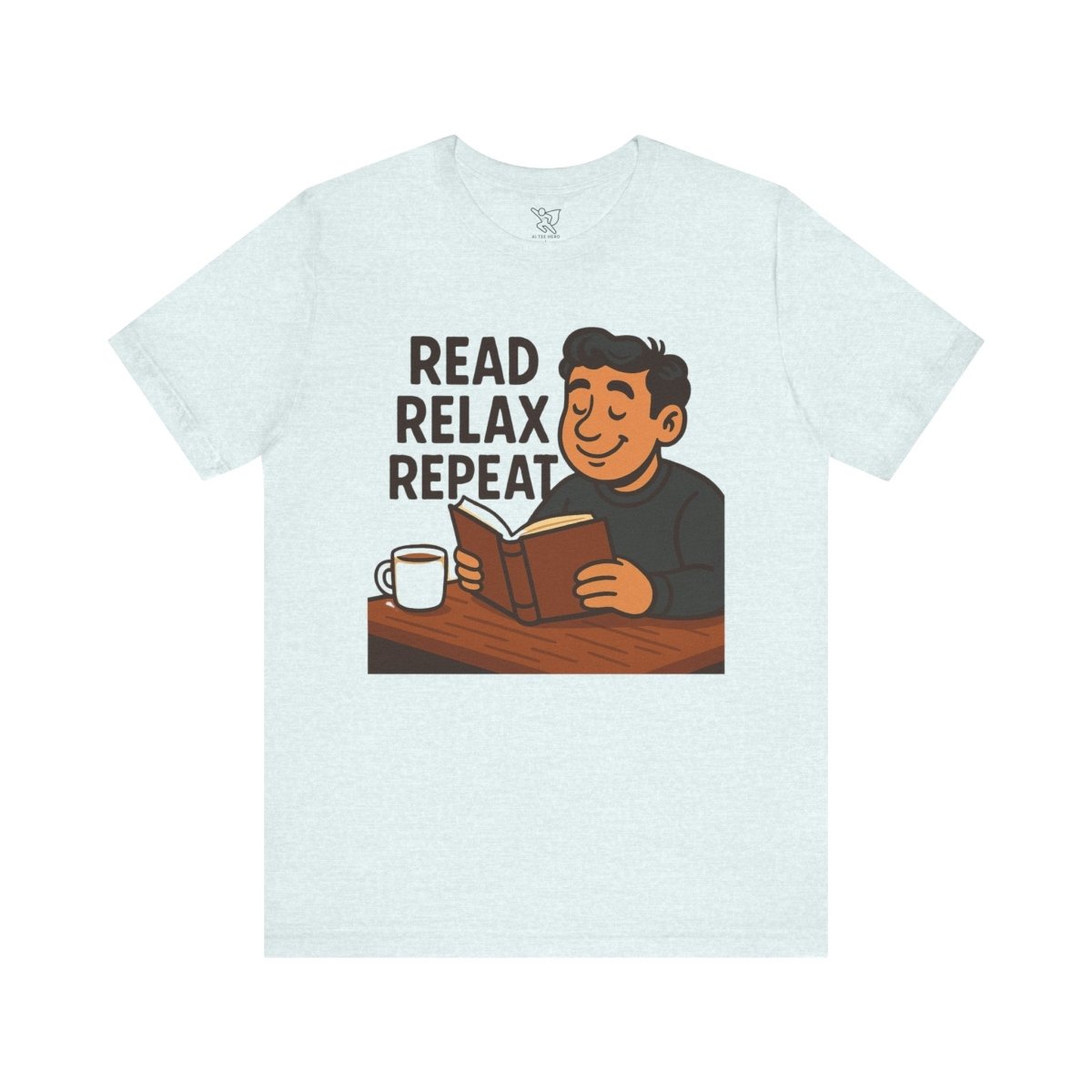 "Read. Relax. Repeat." Cozy Reading Shirt, Book Lover Gift, Unisex Casual Tee, Perfect for Book Clubs, Relaxing Days - MINDSet Collection - AI Tee Hero