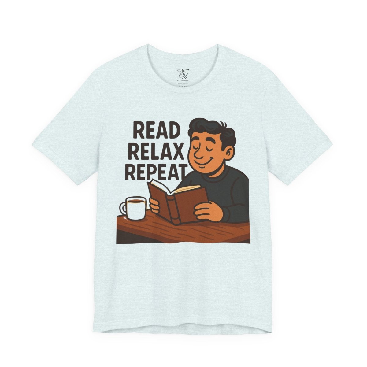 "Read. Relax. Repeat." Cozy Reading Shirt, Book Lover Gift, Unisex Casual Tee, Perfect for Book Clubs, Relaxing Days - MINDSet Collection - AI Tee Hero