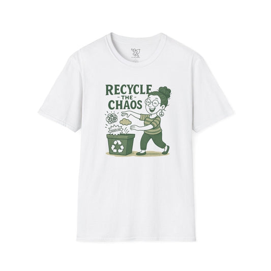 "Recycle the Chaos" Unisex Statement T-Shirt, Sustainable Fashion, Earth Day Gift, Casual Wear, Green Lifestyle - MINDSet Collection - AI Tee Hero