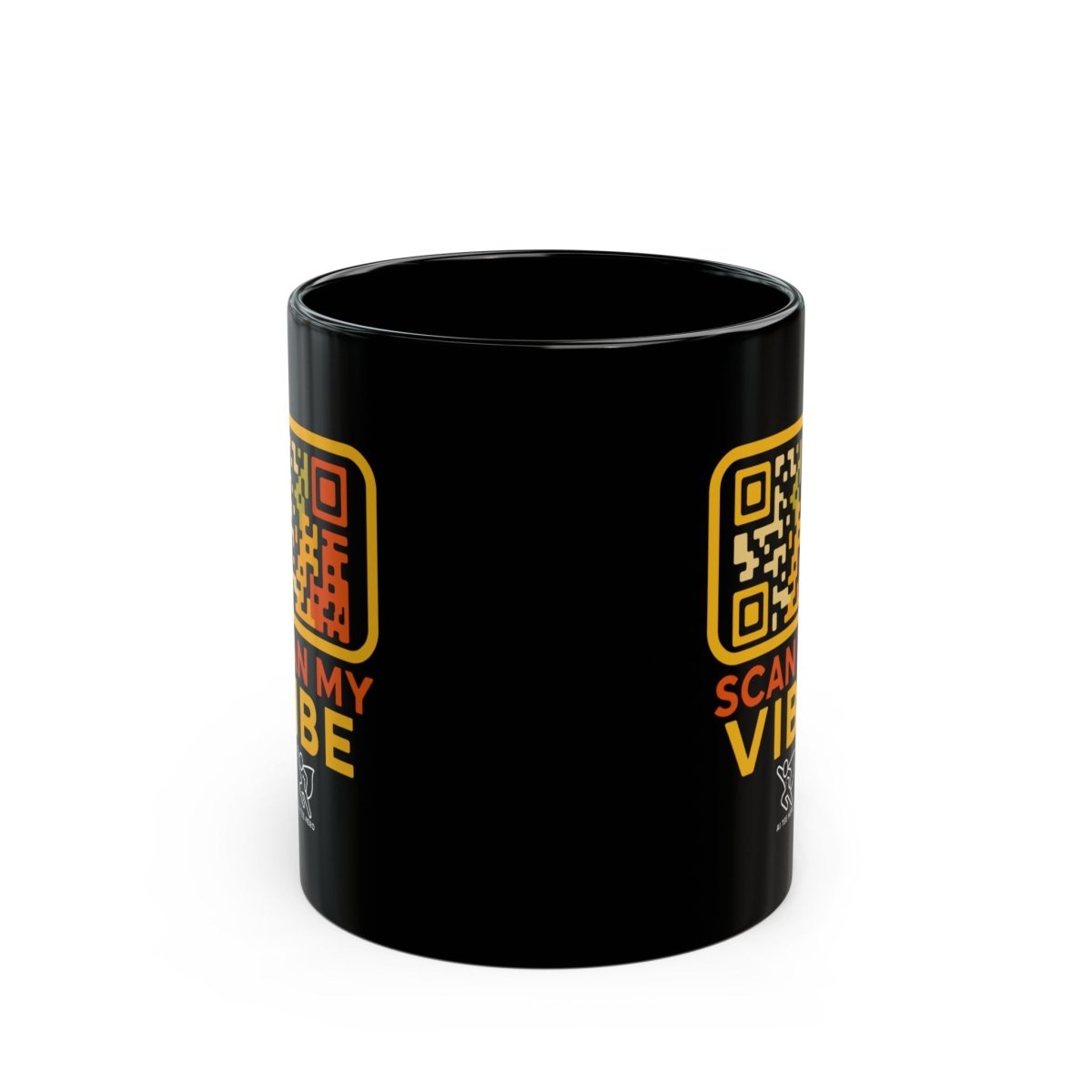 "Scan My Vibe" Black Ceramic Mug, Coffee Lover Gift, Unique Mug for Techies, Fun Office Cup, Holiday Present, Quirky Drinkware - AI Tee Hero