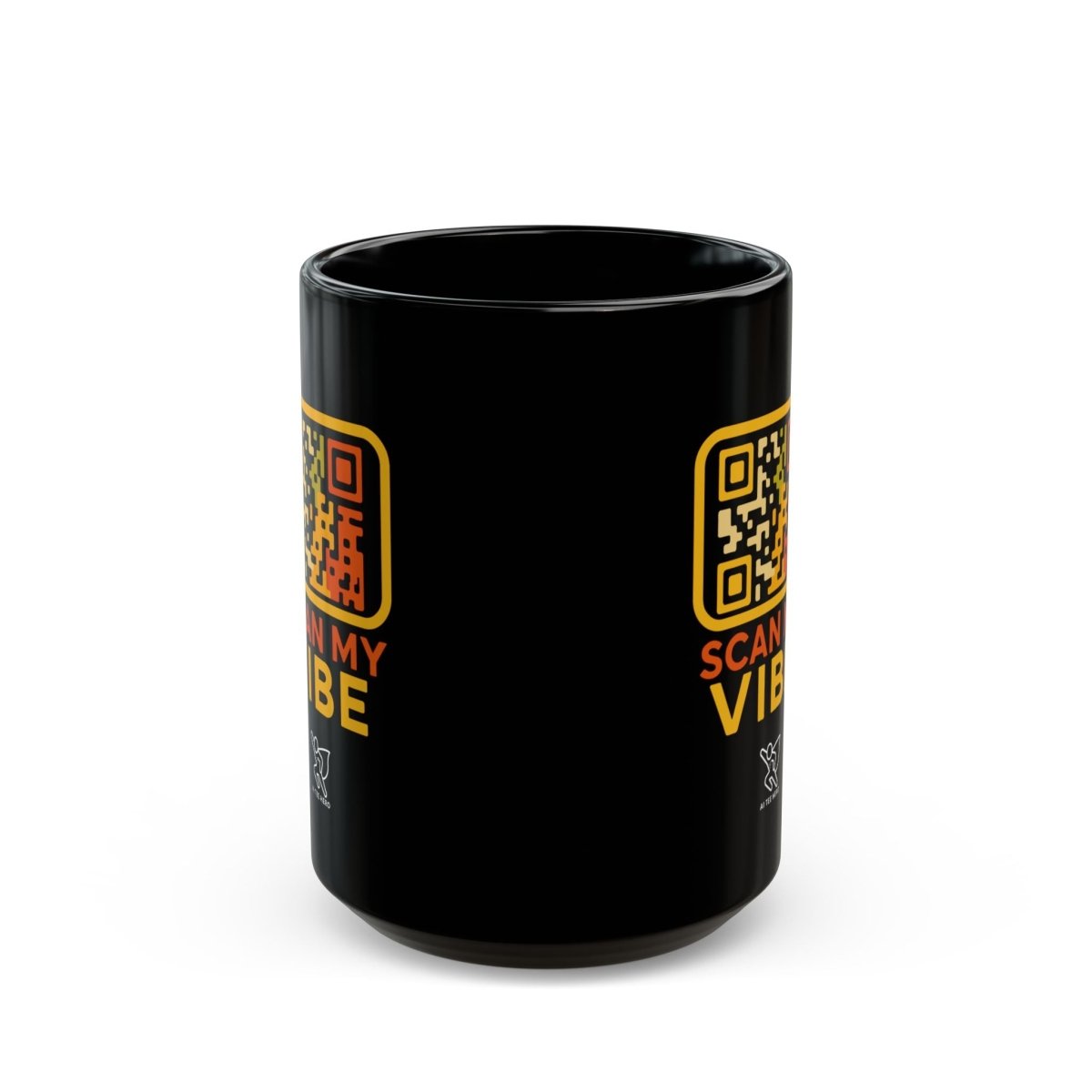 "Scan My Vibe" Black Ceramic Mug, Coffee Lover Gift, Unique Mug for Techies, Fun Office Cup, Holiday Present, Quirky Drinkware - AI Tee Hero
