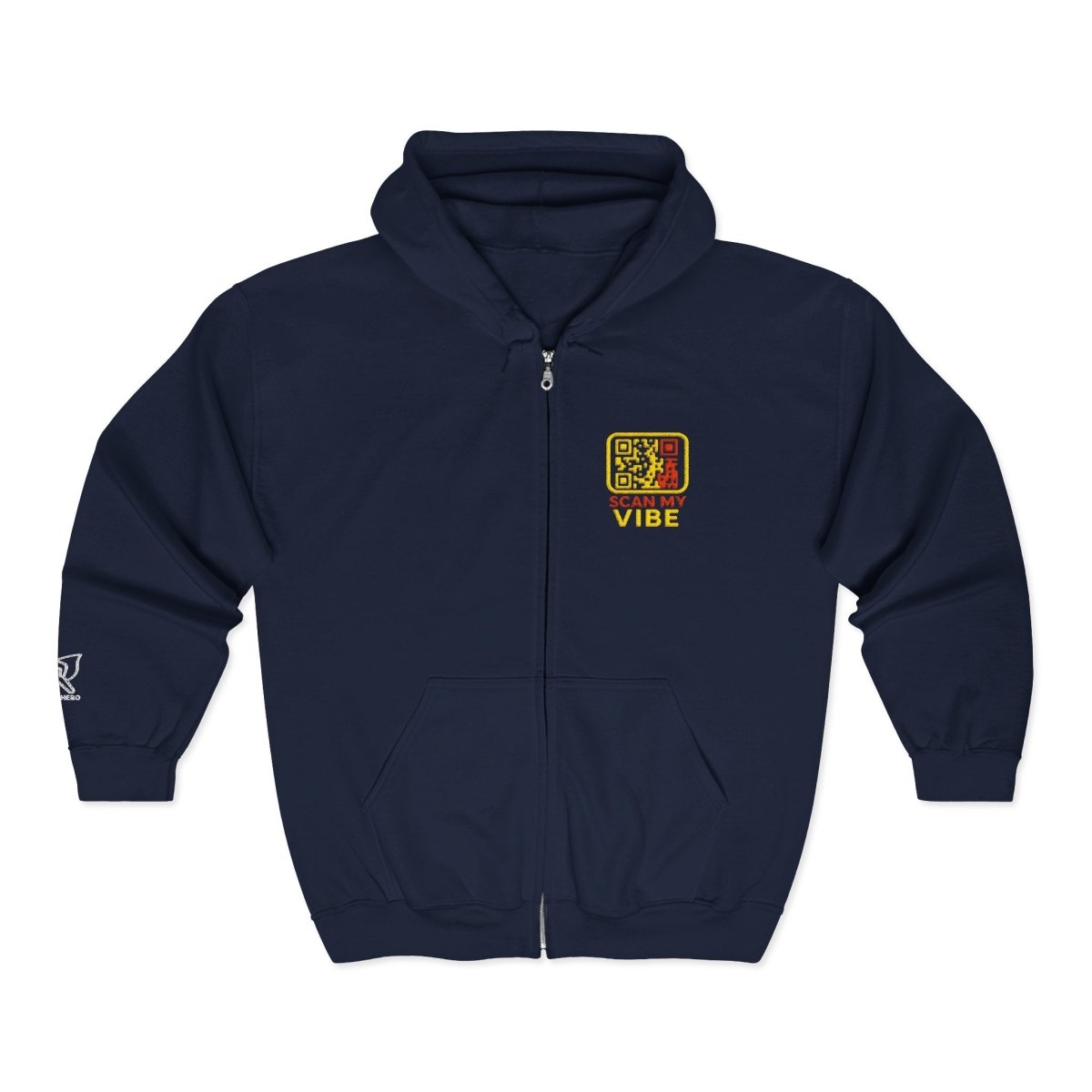 "Scan My Vibe" Full Zip Hoodie, Cozy Sweatshirt for Relaxation, Perfect for Casual Outings, Unisex Gift for Friends, Great for Fall and Winter - AI Tee Hero