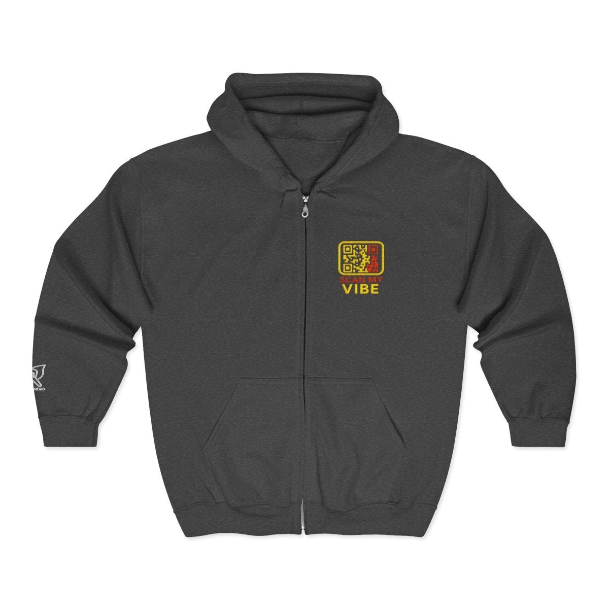 "Scan My Vibe" Full Zip Hoodie, Cozy Sweatshirt for Relaxation, Perfect for Casual Outings, Unisex Gift for Friends, Great for Fall and Winter - AI Tee Hero
