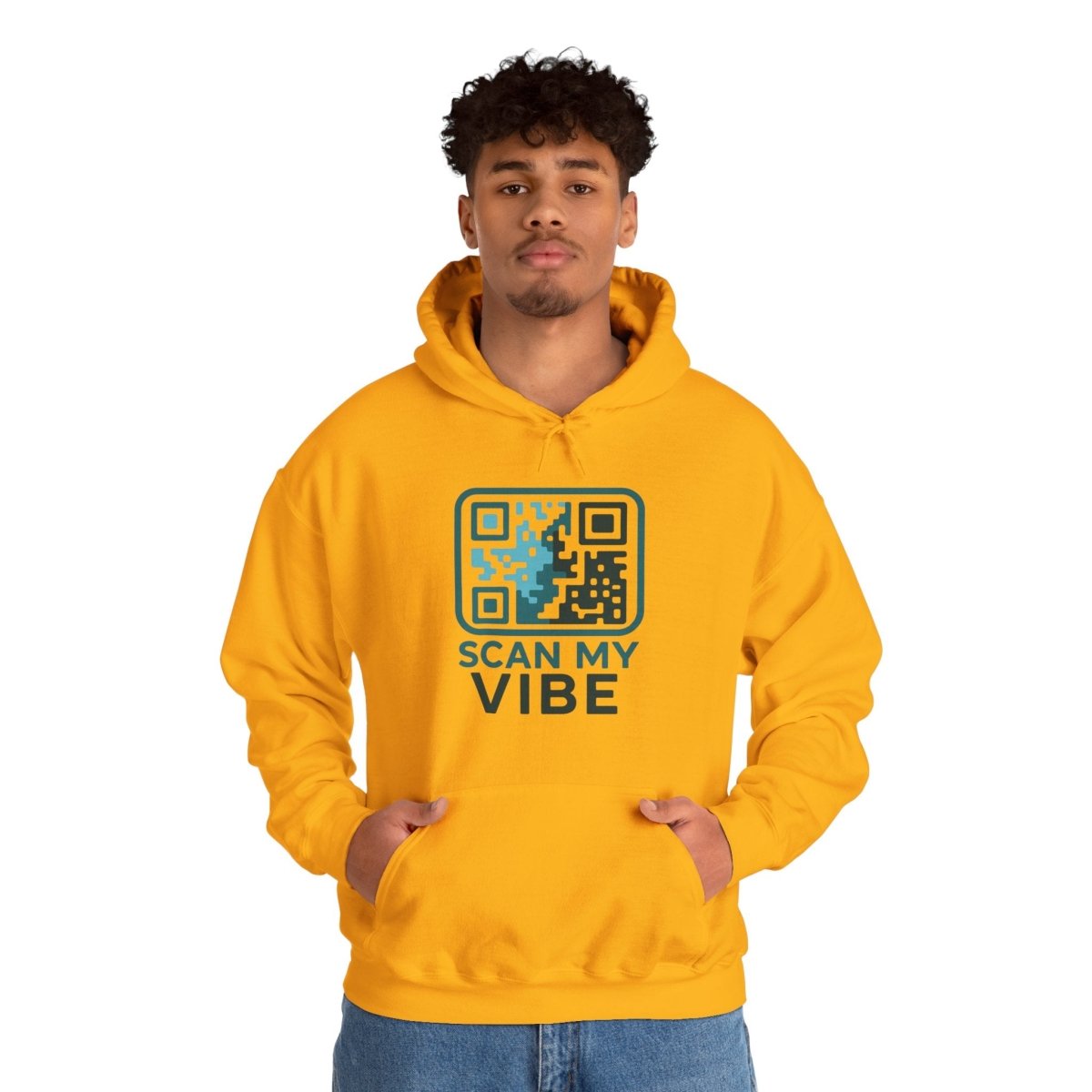 "Scan My Vibe" Hoodie, Unisex Sweatshirt, Casual Streetwear, Trendy Gift, Tech Apparel, Perfect for Events, Comfortable Fashion - AI Tee Hero