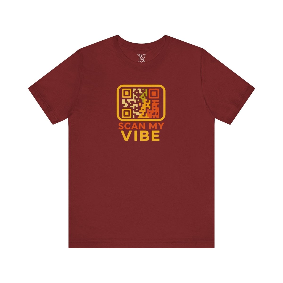 "Scan My Vibe" QR Code T-Shirt: Casual Wear, Summer Outfits, Unique Gift, Trendy Fashion, Fun Events CW - 1 Yellow Orange - AI Tee Hero