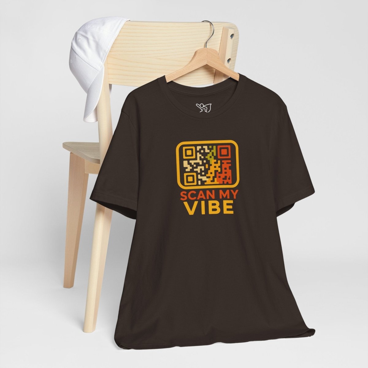 "Scan My Vibe" QR Code T-Shirt: Casual Wear, Summer Outfits, Unique Gift, Trendy Fashion, Fun Events CW - 1 Yellow Orange - AI Tee Hero