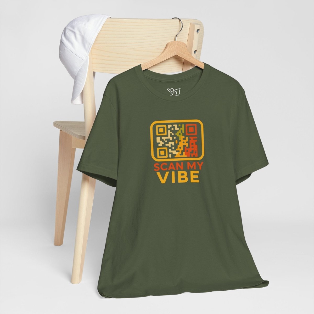 "Scan My Vibe" QR Code T-Shirt: Casual Wear, Summer Outfits, Unique Gift, Trendy Fashion, Fun Events CW - 1 Yellow Orange - AI Tee Hero