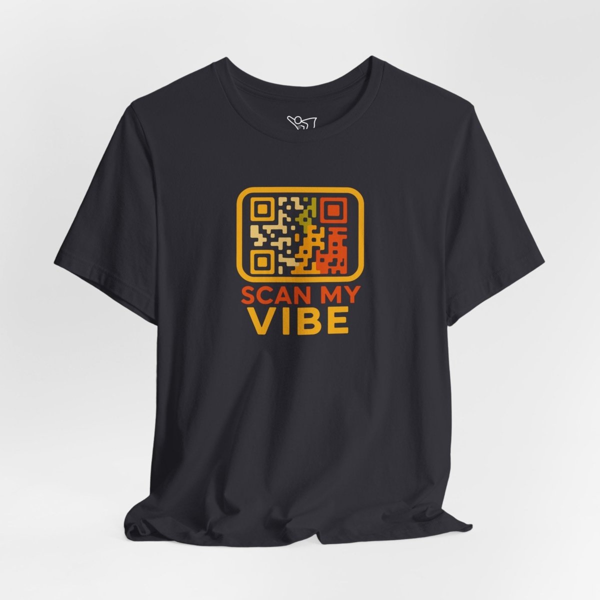 "Scan My Vibe" QR Code T-Shirt: Casual Wear, Summer Outfits, Unique Gift, Trendy Fashion, Fun Events CW - 1 Yellow Orange - AI Tee Hero