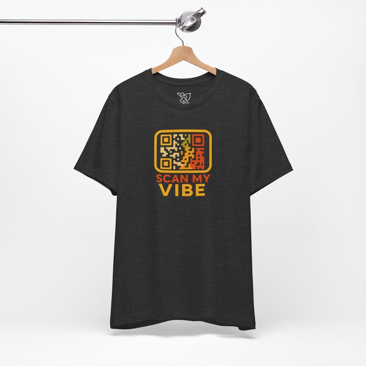 "Scan My Vibe" QR Code T-Shirt: Casual Wear, Summer Outfits, Unique Gift, Trendy Fashion, Fun Events CW - 1 Yellow Orange - AI Tee Hero