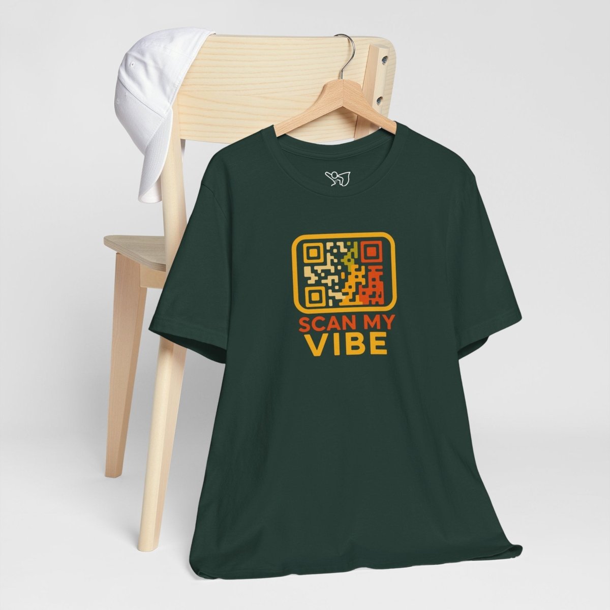 "Scan My Vibe" QR Code T-Shirt: Casual Wear, Summer Outfits, Unique Gift, Trendy Fashion, Fun Events CW - 1 Yellow Orange - AI Tee Hero