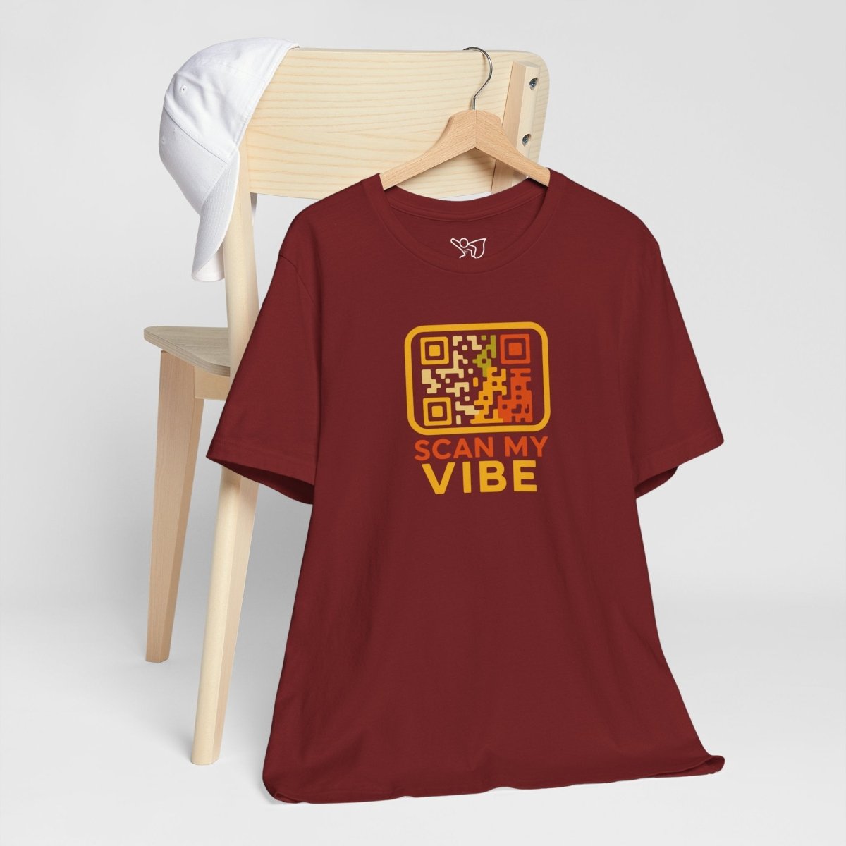 "Scan My Vibe" QR Code T-Shirt: Casual Wear, Summer Outfits, Unique Gift, Trendy Fashion, Fun Events CW - 1 Yellow Orange - AI Tee Hero