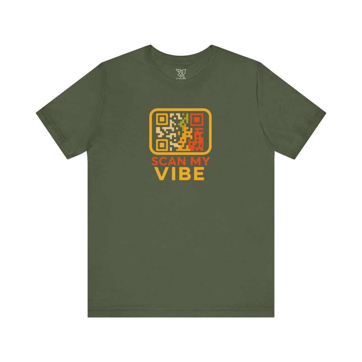 "Scan My Vibe" QR Code T-Shirt: Casual Wear, Summer Outfits, Unique Gift, Trendy Fashion, Fun Events CW - 1 Yellow Orange - AI Tee Hero