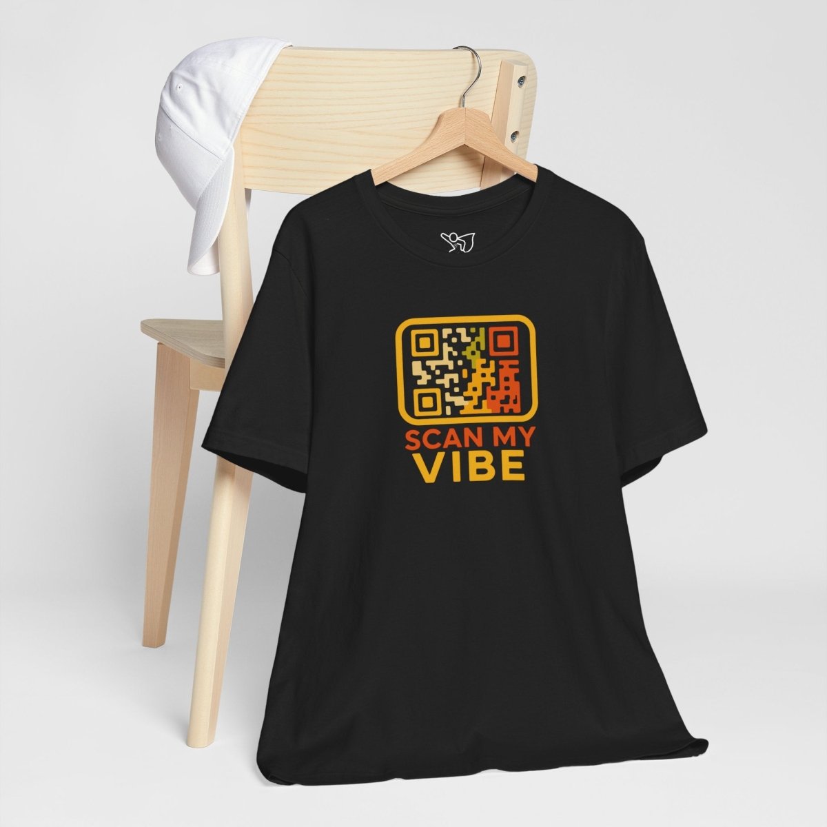 "Scan My Vibe" QR Code T-Shirt: Casual Wear, Summer Outfits, Unique Gift, Trendy Fashion, Fun Events CW - 1 Yellow Orange - AI Tee Hero